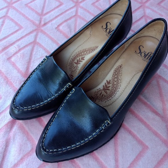 Sofft black leather medium height heels - Picture 1 of 10